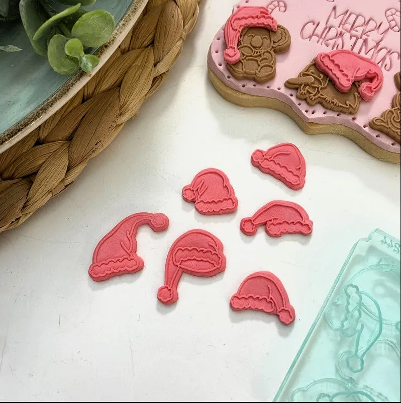 Mini Santa Hats Double Up fondant Stamp & Cutter