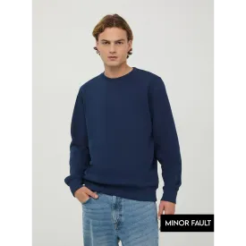 (Minor Fault) Blue Basic Regular Fit Sweatshirt