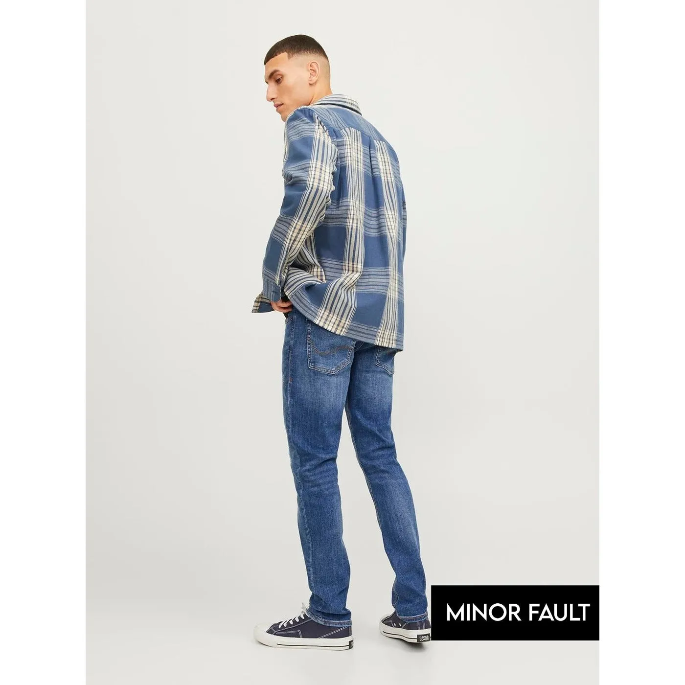 (Minor Fault) Blue Slim Fit Ripped Jeans