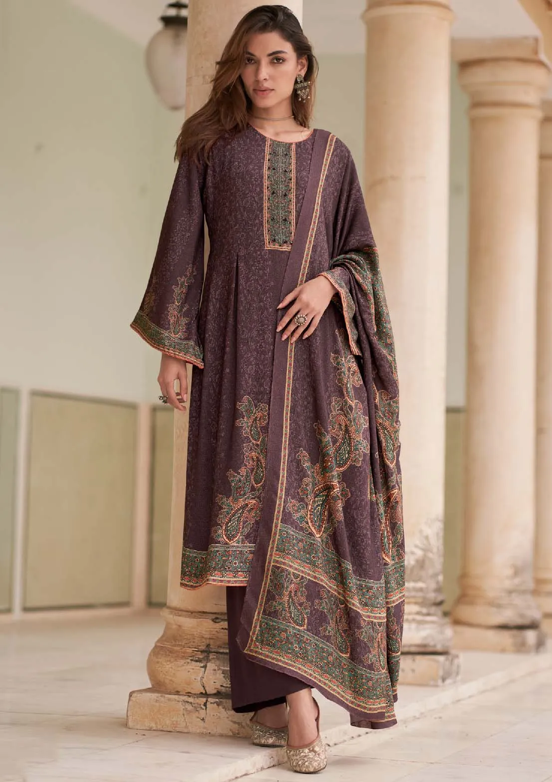 Mumtaz Arts Pure Pashmina Winter Suits Dress Material for Women