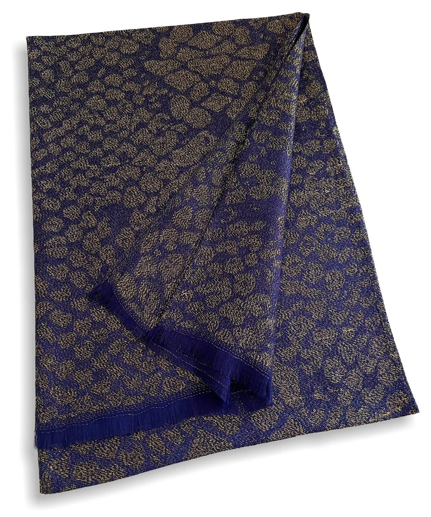 NAVY BLUE SPARKLY METALLIC LEOPARD PRINT EVENING SHAWL SCARF