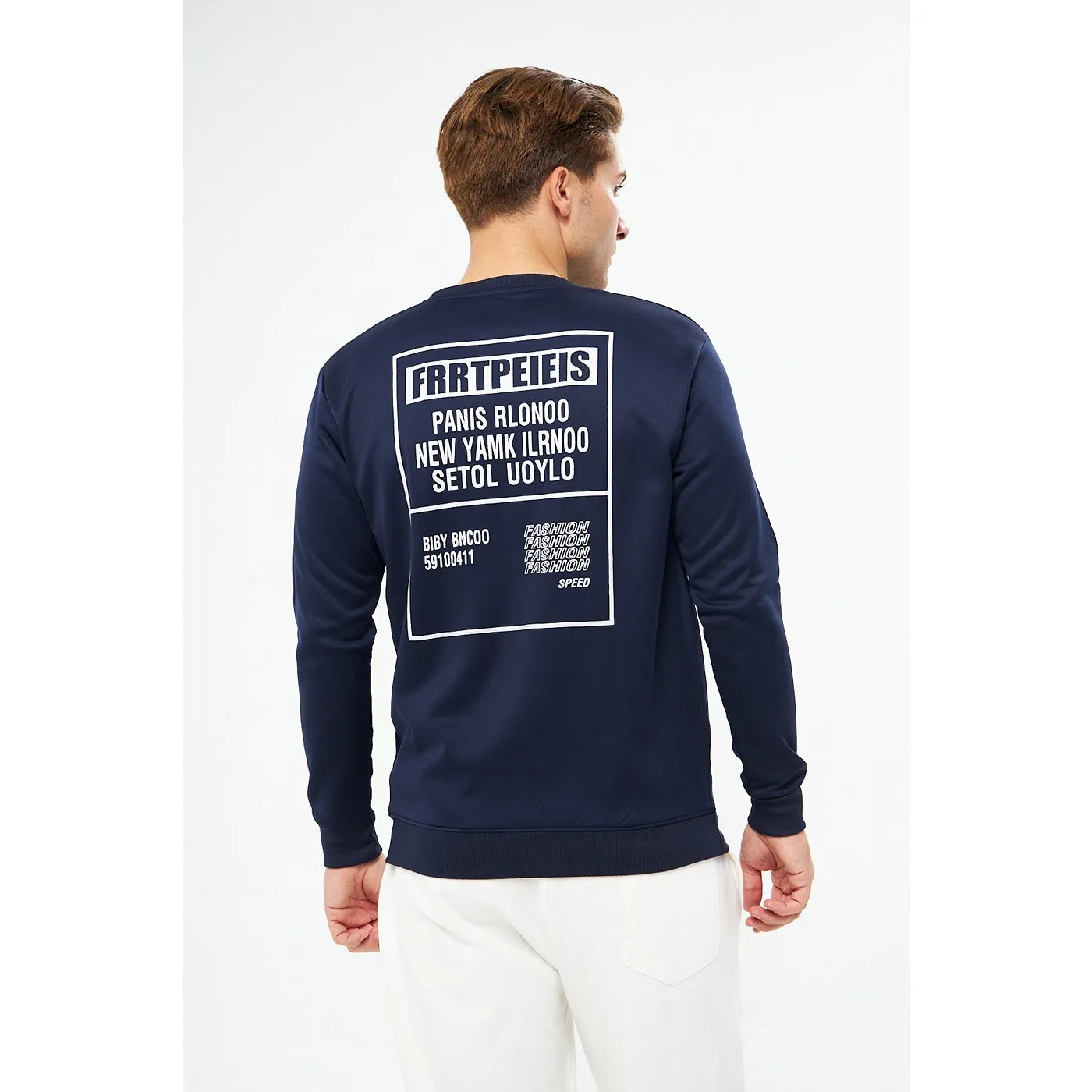 Navy Raw Patch Sweatshirt