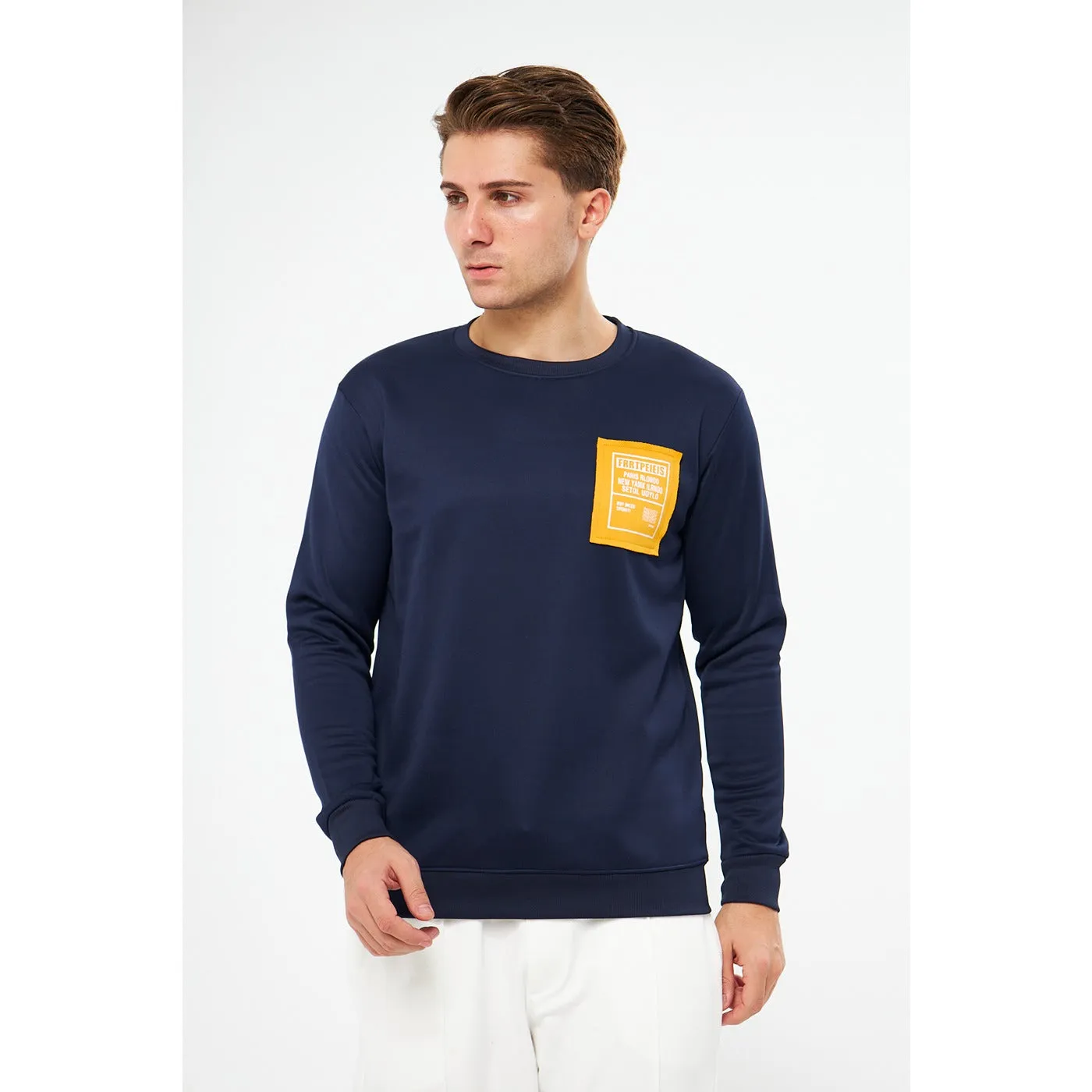 Navy Raw Patch Sweatshirt