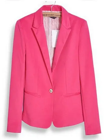 NEW 2017 spring autumn blazer women suit foldable brand jacket made of cotton & spandex Ladies refresh blazers Candy Color