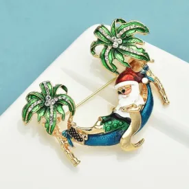 On Vacation Santa Clause Brooch