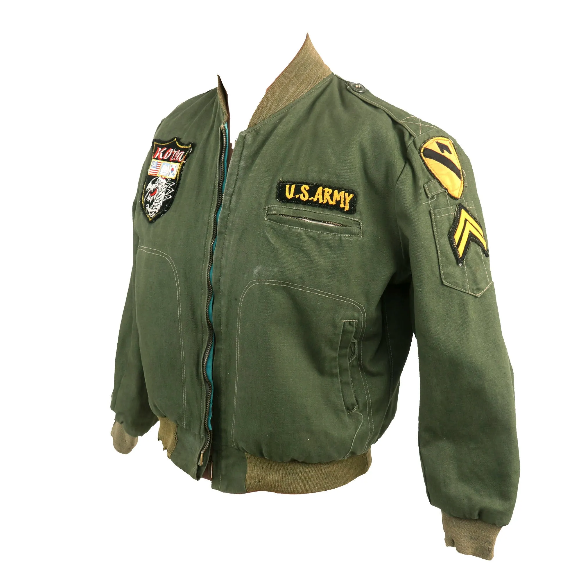 Original U.S. Early Vietnam War Children’s 7th Cavalry “Tanker’s Jacket” From Soldier’s Time Stationed in Korea From 1964 to 1965 - Company “C”, 7th Cavalry, Formerly Part of the A.A.F. Tank Museum