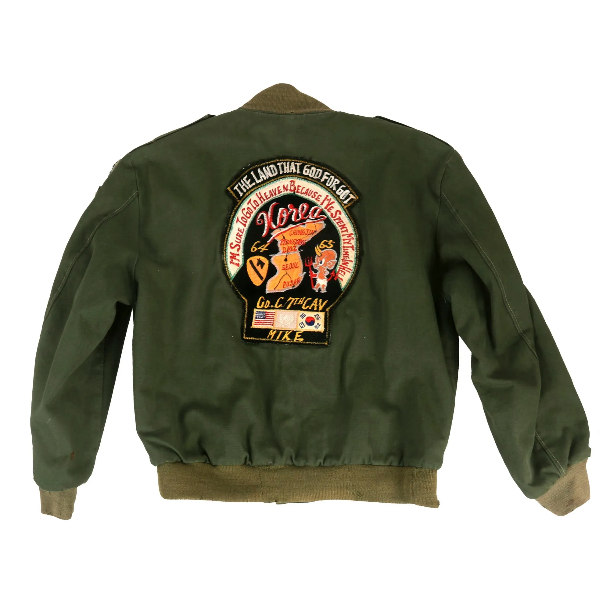 Original U.S. Early Vietnam War Children’s 7th Cavalry “Tanker’s Jacket” From Soldier’s Time Stationed in Korea From 1964 to 1965 - Company “C”, 7th Cavalry, Formerly Part of the A.A.F. Tank Museum