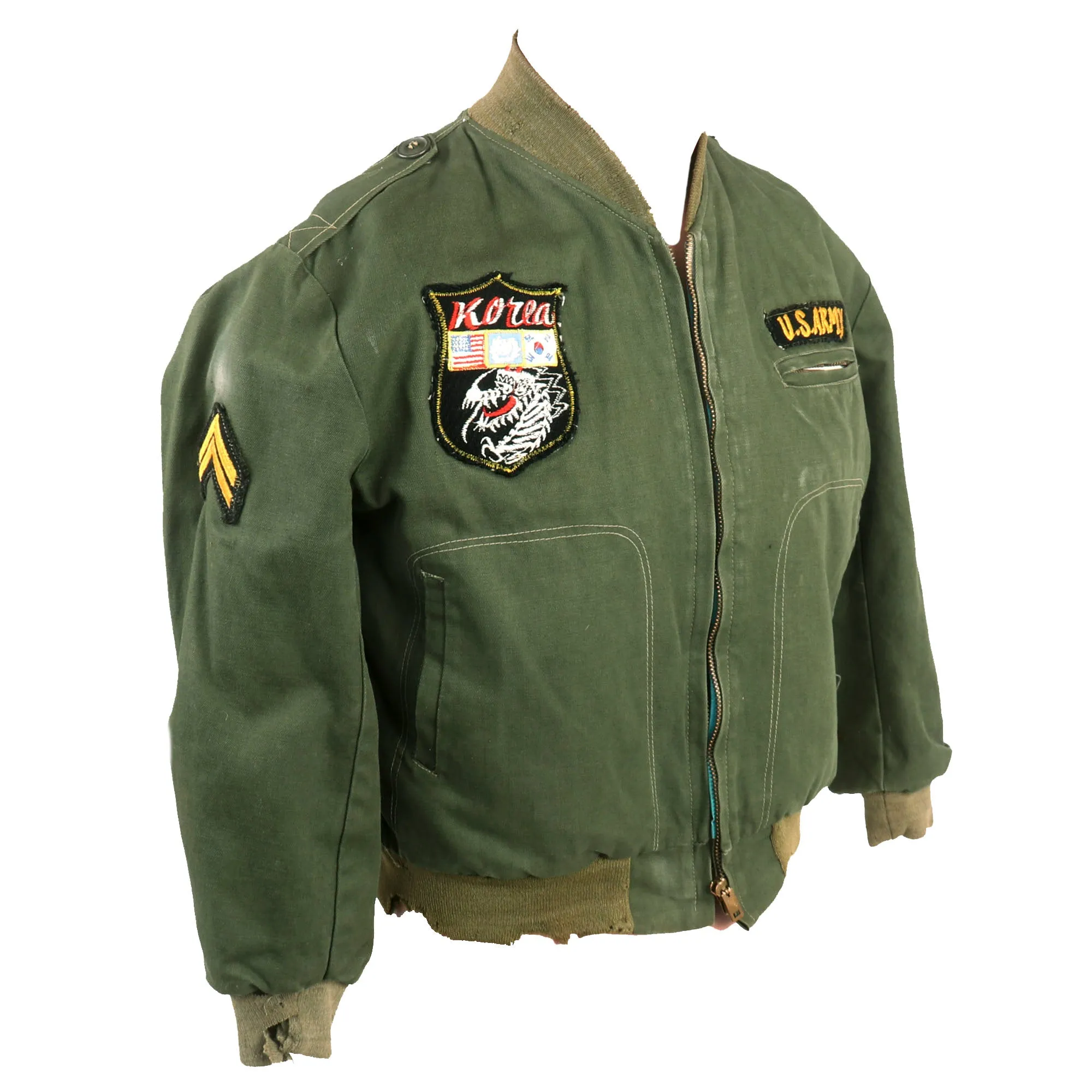 Original U.S. Early Vietnam War Children’s 7th Cavalry “Tanker’s Jacket” From Soldier’s Time Stationed in Korea From 1964 to 1965 - Company “C”, 7th Cavalry, Formerly Part of the A.A.F. Tank Museum