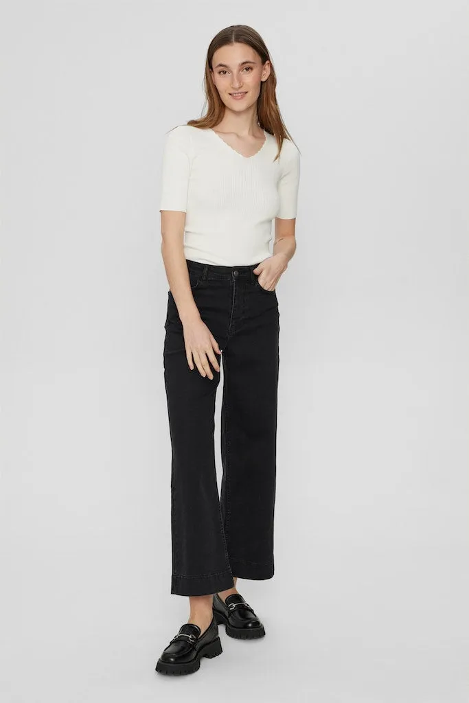 Paris Cropped Black Jeans Caviar