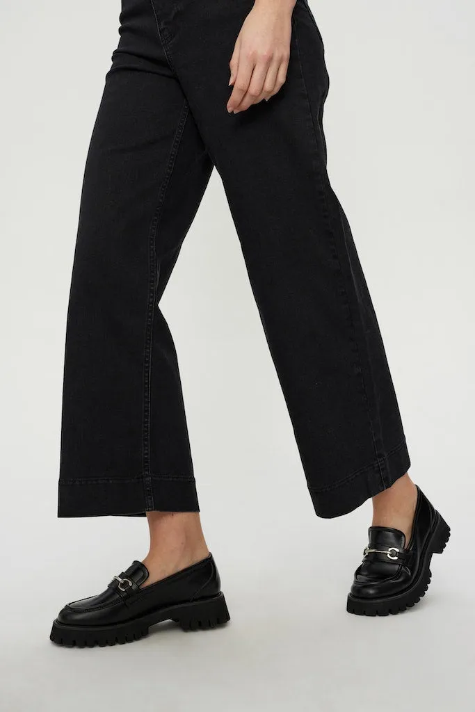 Paris Cropped Black Jeans Caviar