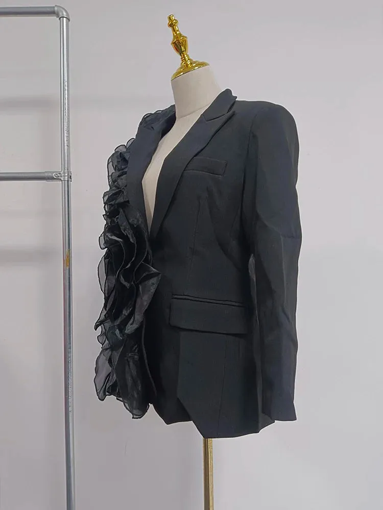 Pre Order:  Irregular Ruffled Suit Jacket