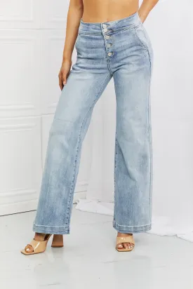 RISEN Full Size Luisa Wide Flare Jeans - Ships from The US