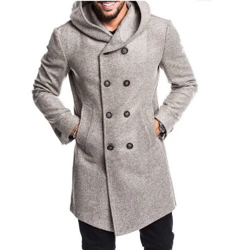 Slim Fit Hooded Long Over Coat