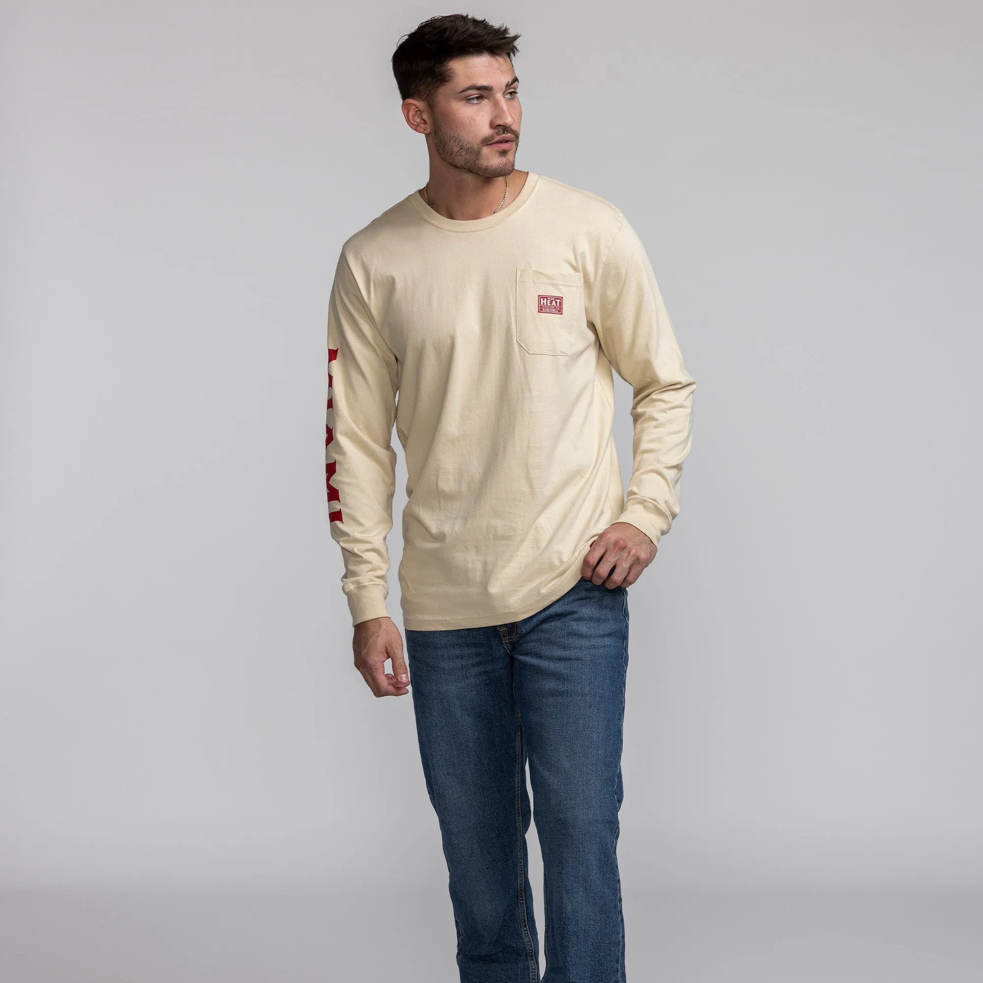 Sportiqe Miami HEAT Beige Long Sleeve Tee