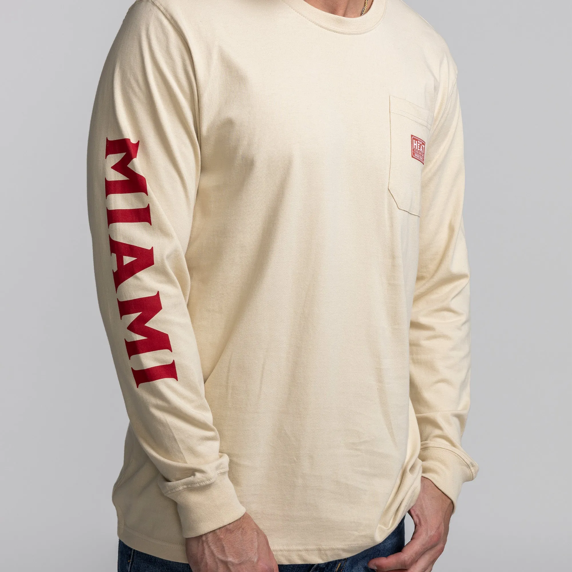 Sportiqe Miami HEAT Beige Long Sleeve Tee