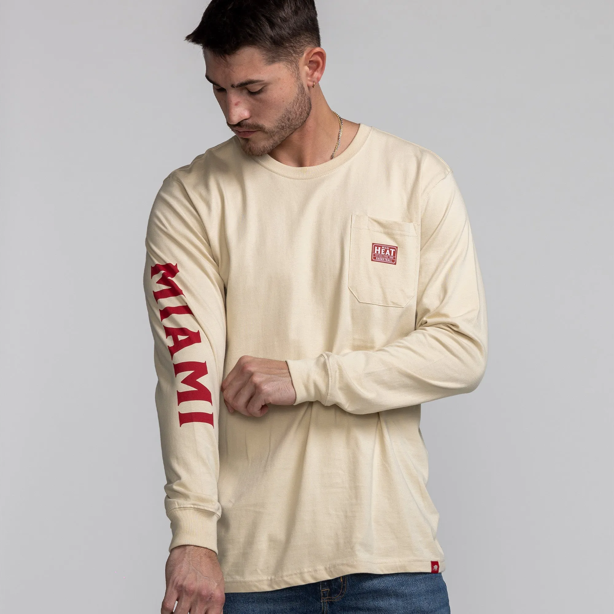 Sportiqe Miami HEAT Beige Long Sleeve Tee