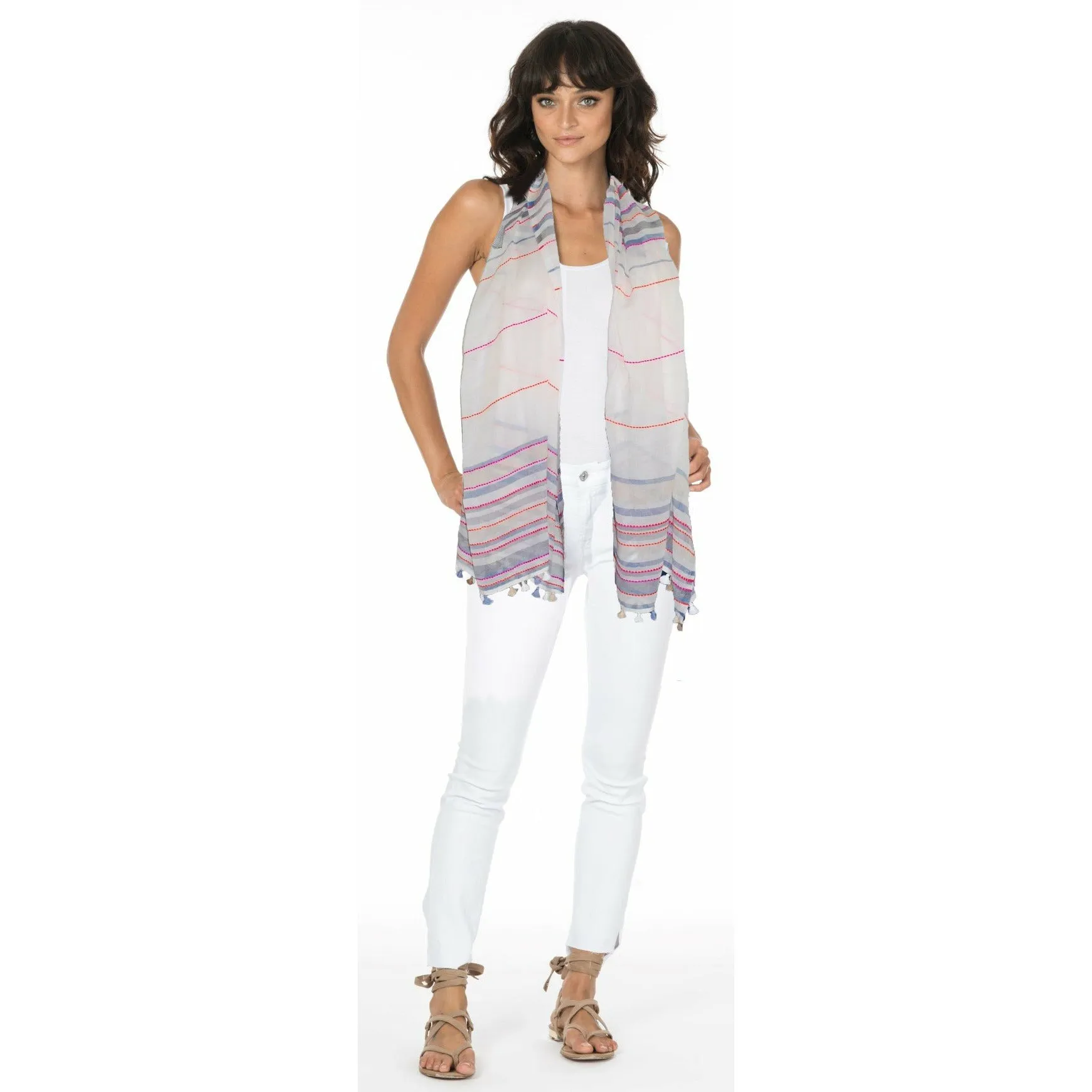 Stripes Ivory Scarf