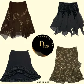 Stylish Y2K Poly Skirt in Brown & Black (GRV-11-007)