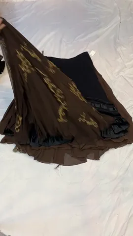 Stylish Y2K Poly Skirt in Brown & Black (GRV-11-007)