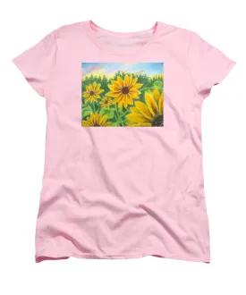 Sunflower on Rainbows - Women's T-Shirt (Standard Fit)