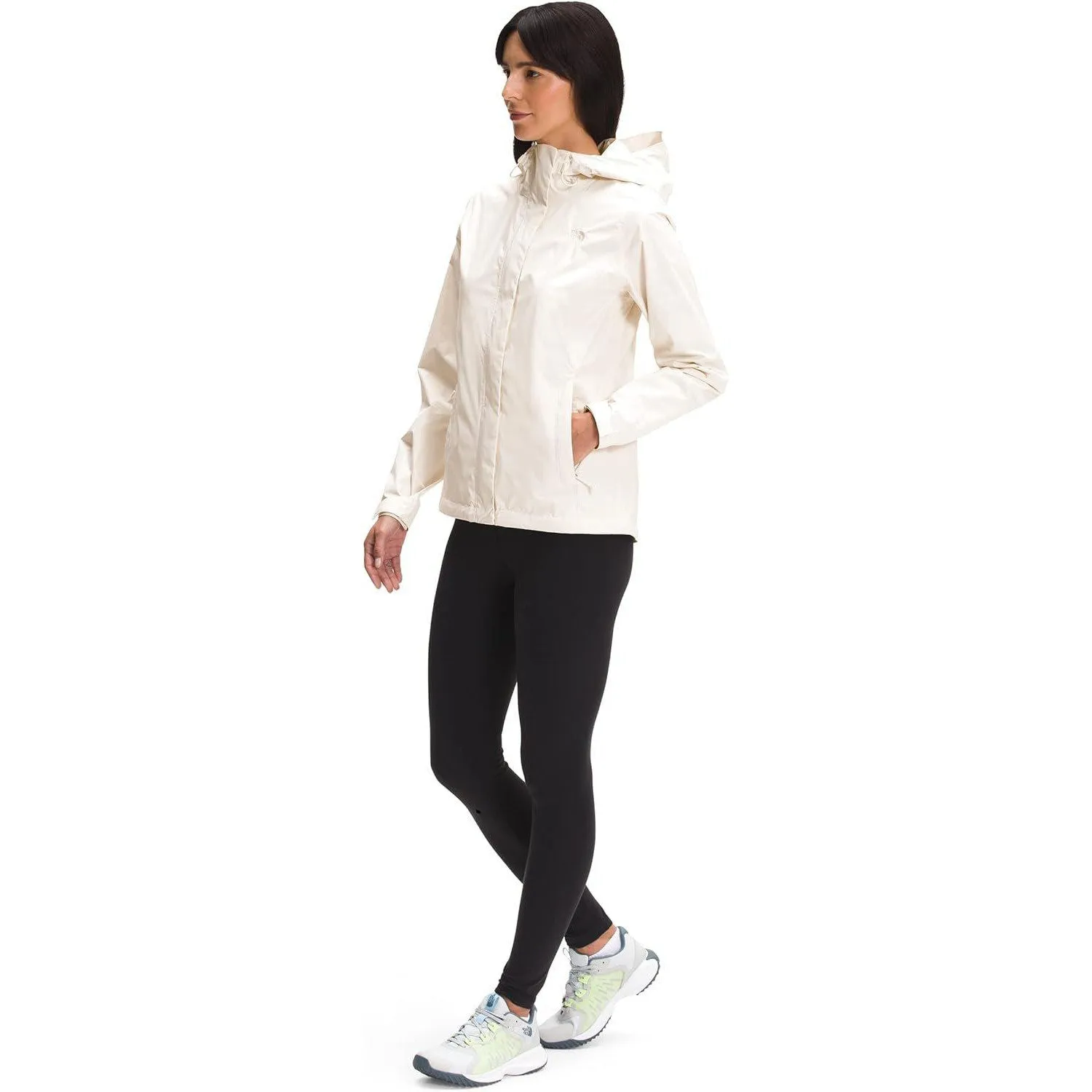 THE NORTH FACE Women’s Venture 2 Waterproof Hooded Rain Jacket (Standard and Plus Size), Gardenia White, Medium