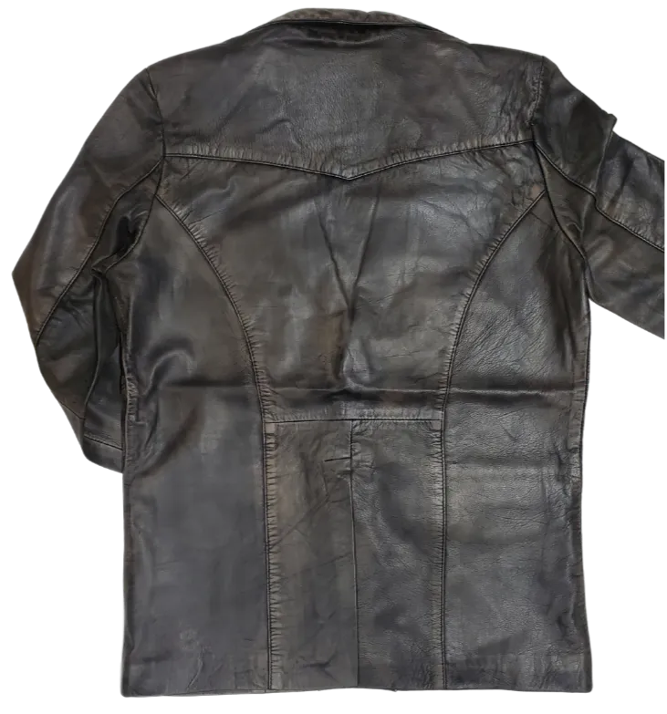 The "Carson" Distressed Brown Blazer Leather Jacket