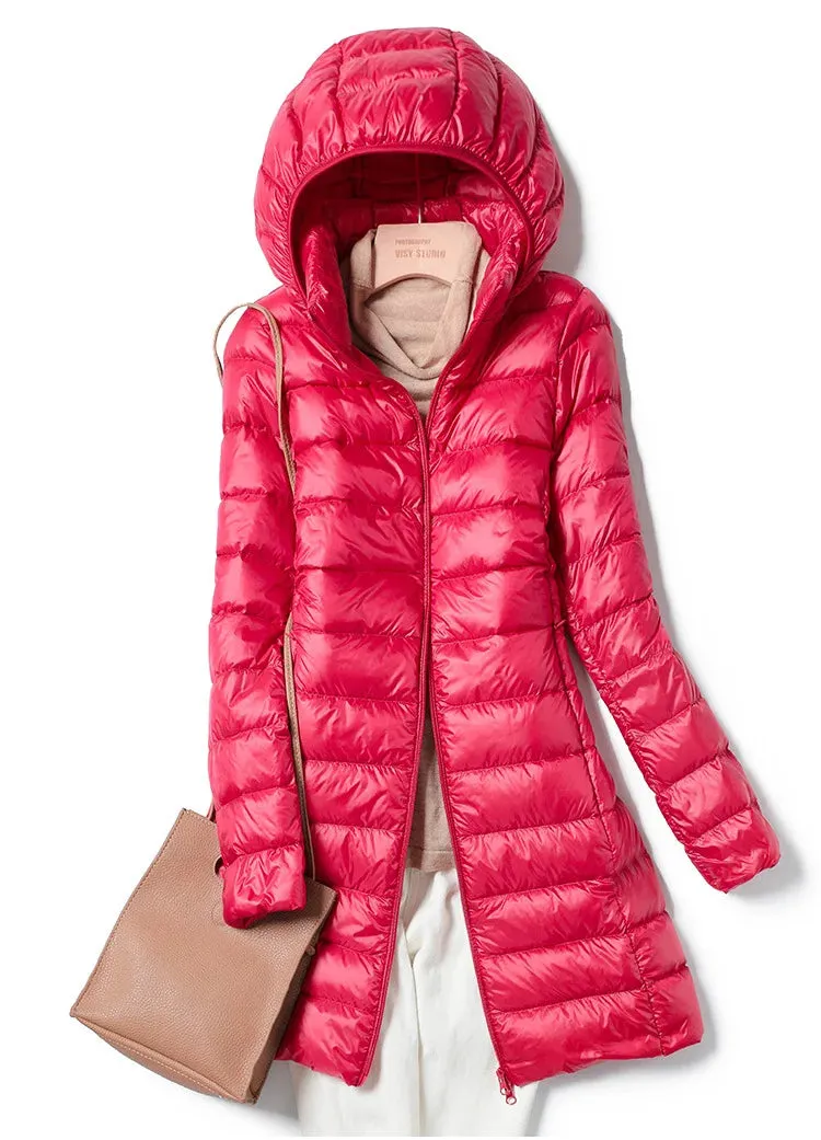 Trendy Puffer Long Jacket With Detachable Hood