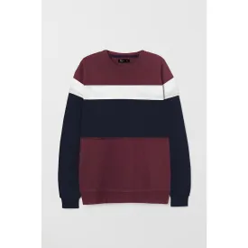 TX Colour Block Burgundy Sweatshirt