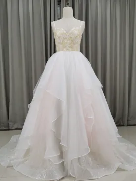 Unique Sweetheart Neck Tulle Long Prom Dresses, Tulle Graduation With Beading Sequin