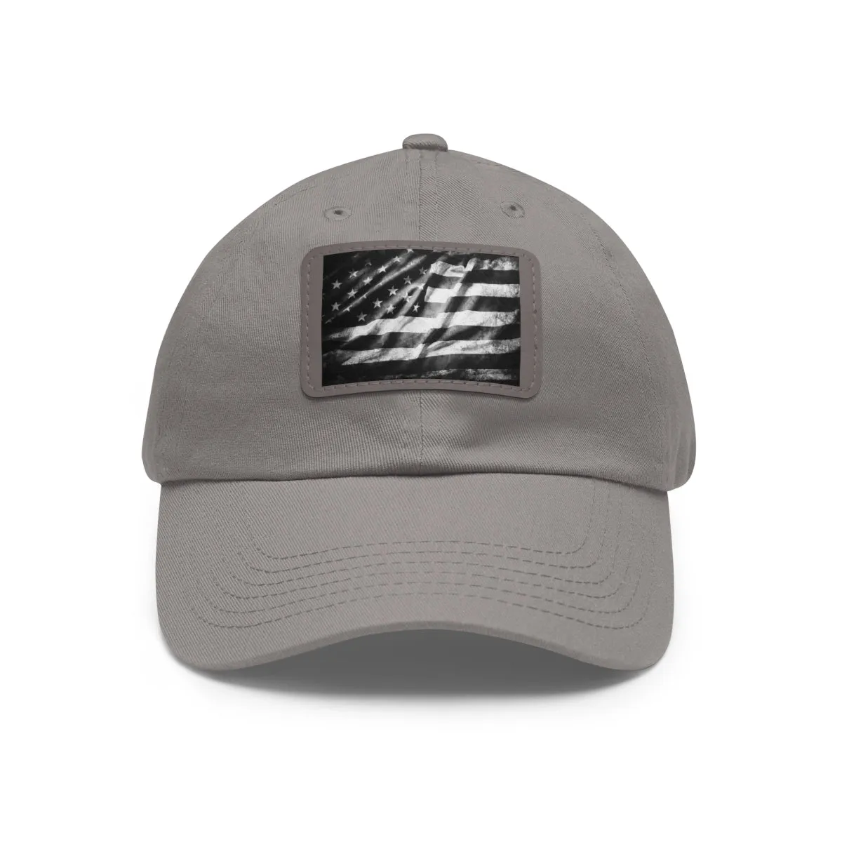 US Flag Dad Hat with Leather Patch