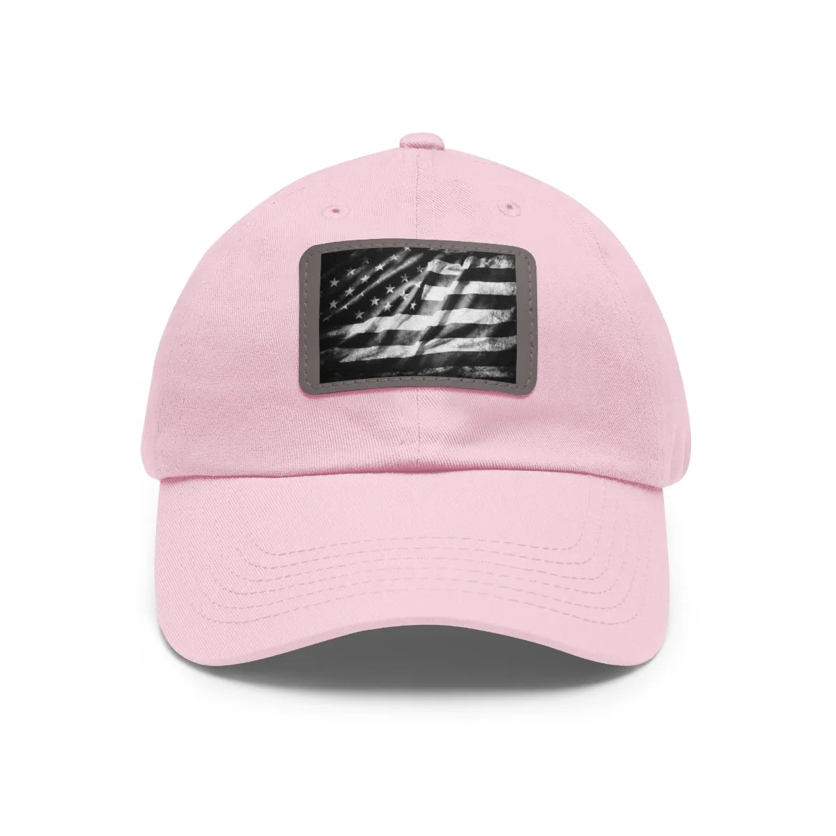 US Flag Dad Hat with Leather Patch