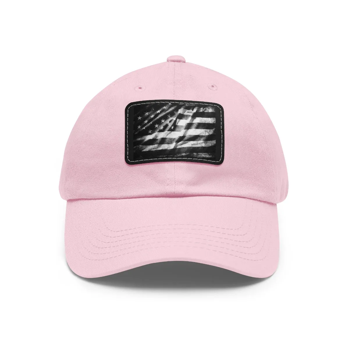 US Flag Dad Hat with Leather Patch