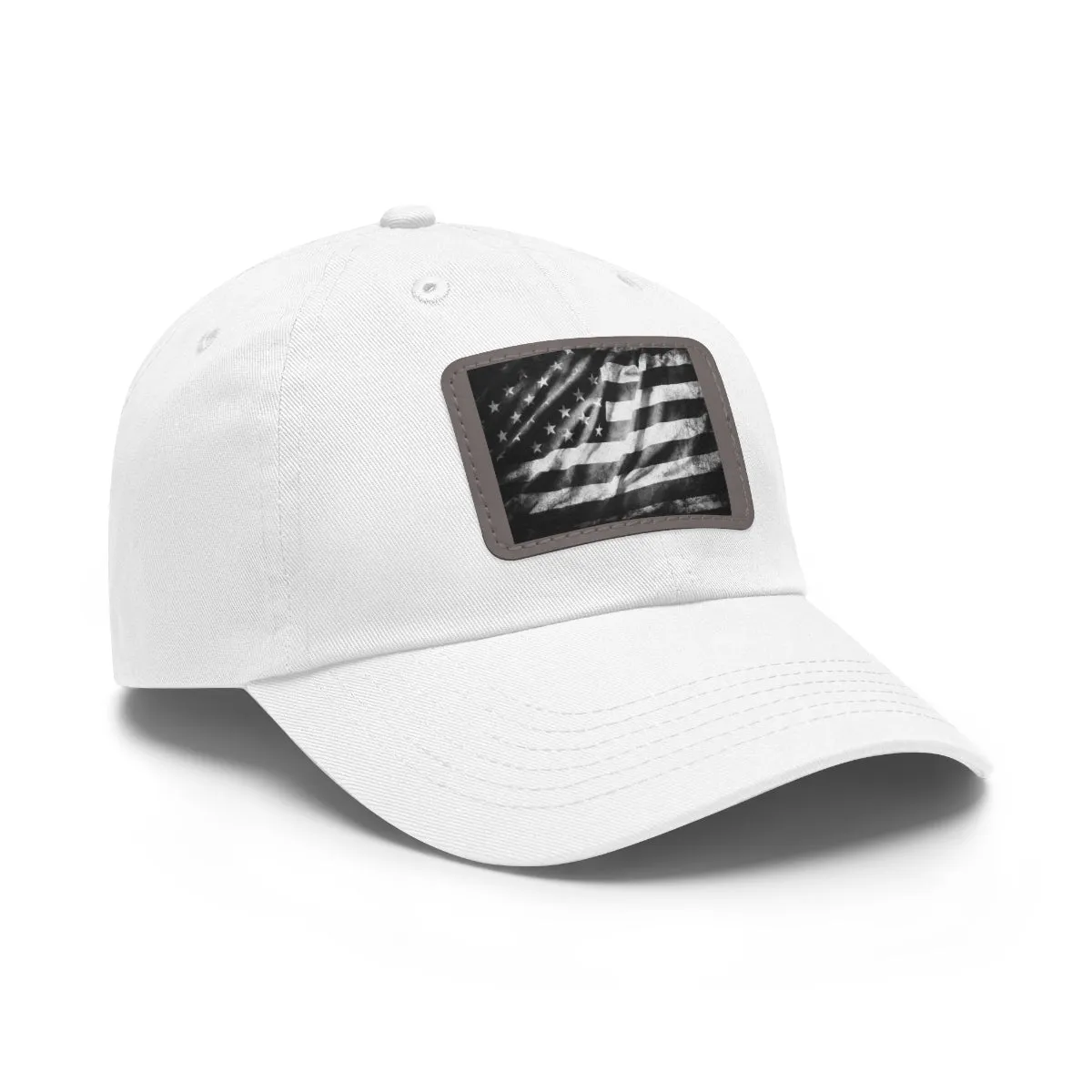 US Flag Dad Hat with Leather Patch