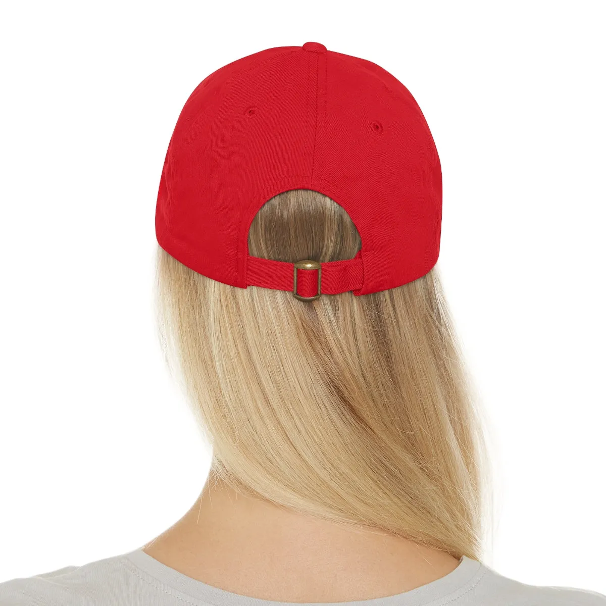 US Flag Dad Hat with Leather Patch