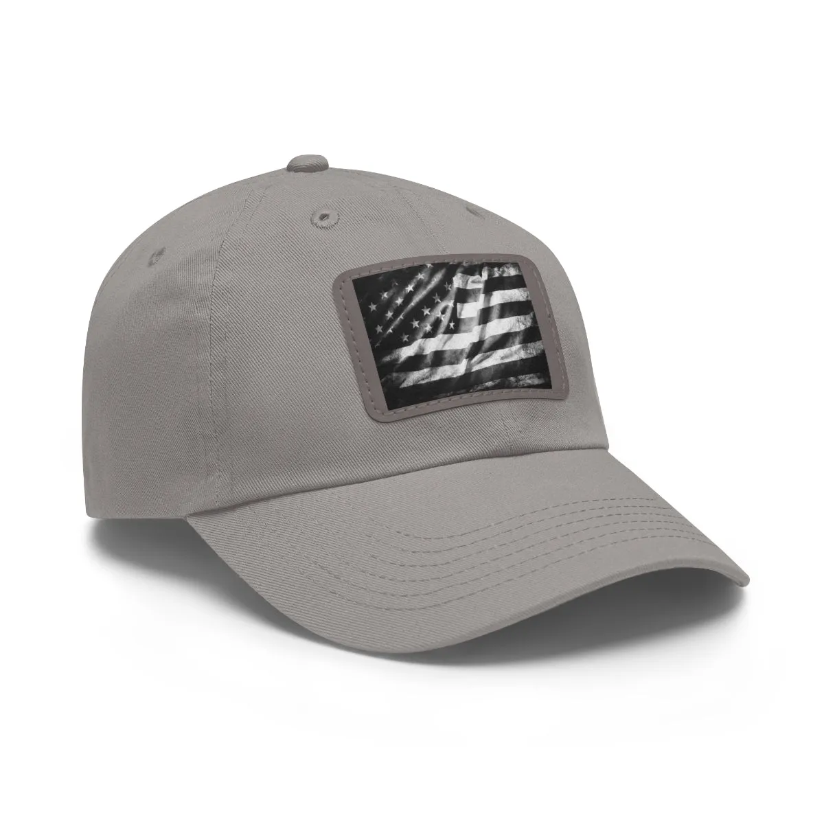 US Flag Dad Hat with Leather Patch