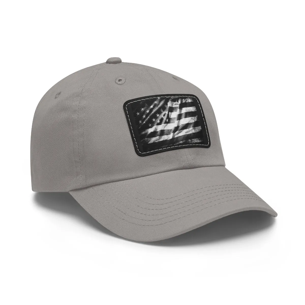 US Flag Dad Hat with Leather Patch