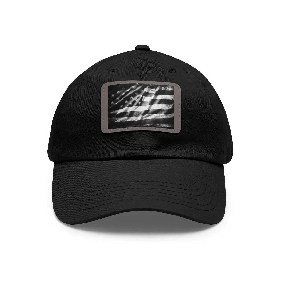 US Flag Dad Hat with Leather Patch