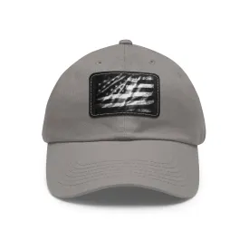 US Flag Dad Hat with Leather Patch