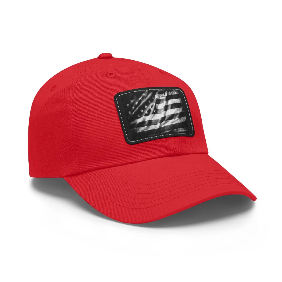 US Flag Dad Hat with Leather Patch