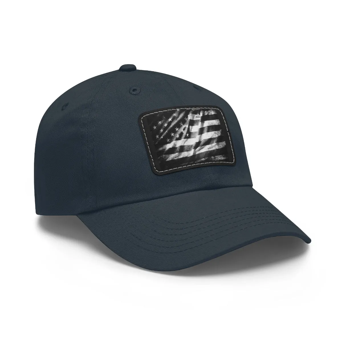 US Flag Dad Hat with Leather Patch