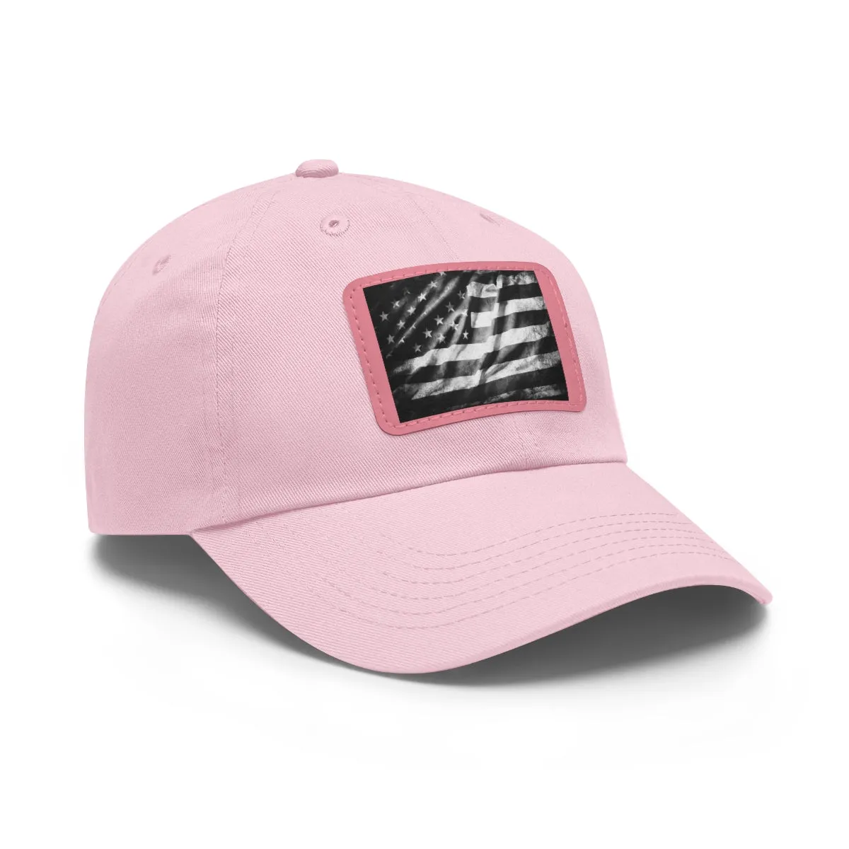 US Flag Dad Hat with Leather Patch