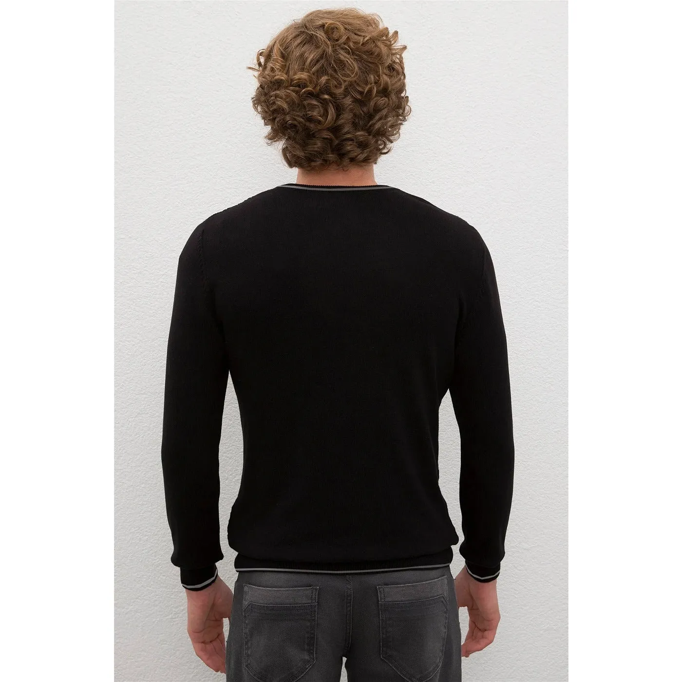 USP Black V-Neck Sweater