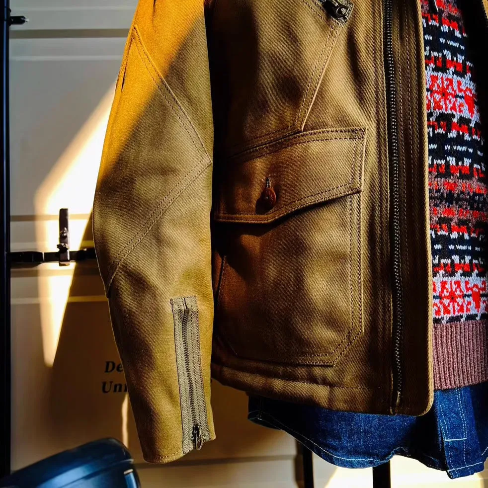 WAXED CANVAS LAMB WOOL MARSHALL FLIGHT JACKET KEARS