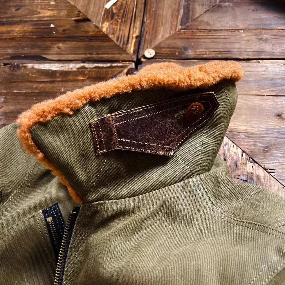 WAXED CANVAS LAMB WOOL MARSHALL FLIGHT JACKET KEARS