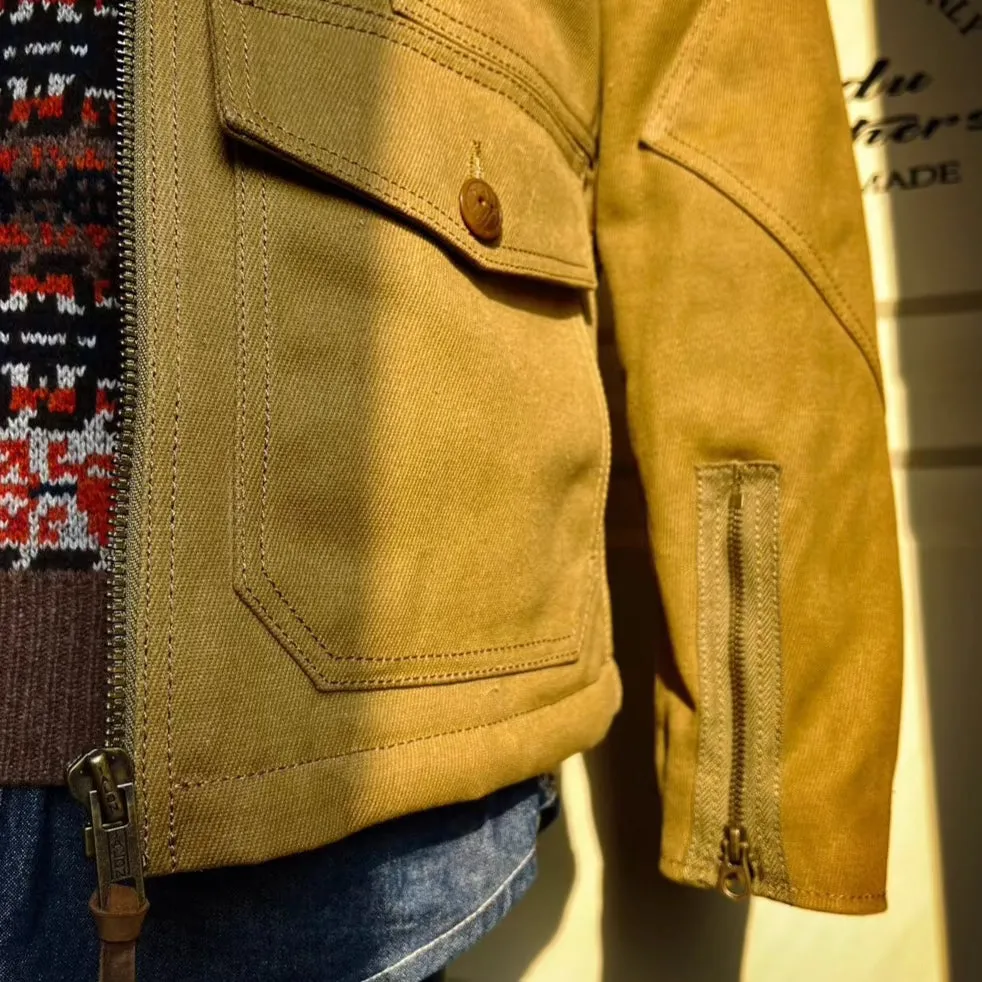 WAXED CANVAS LAMB WOOL MARSHALL FLIGHT JACKET KEARS