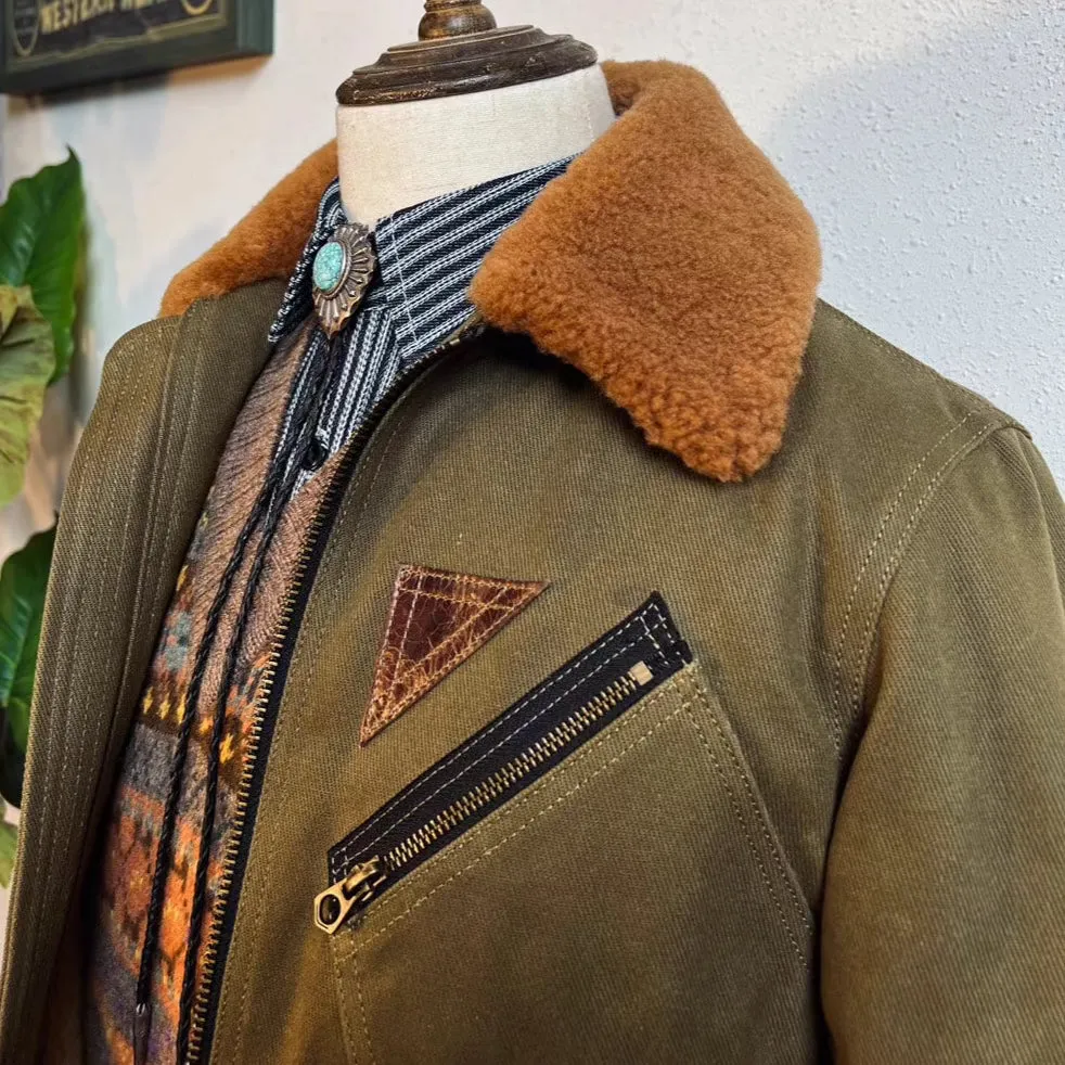 WAXED CANVAS LAMB WOOL MARSHALL FLIGHT JACKET KEARS