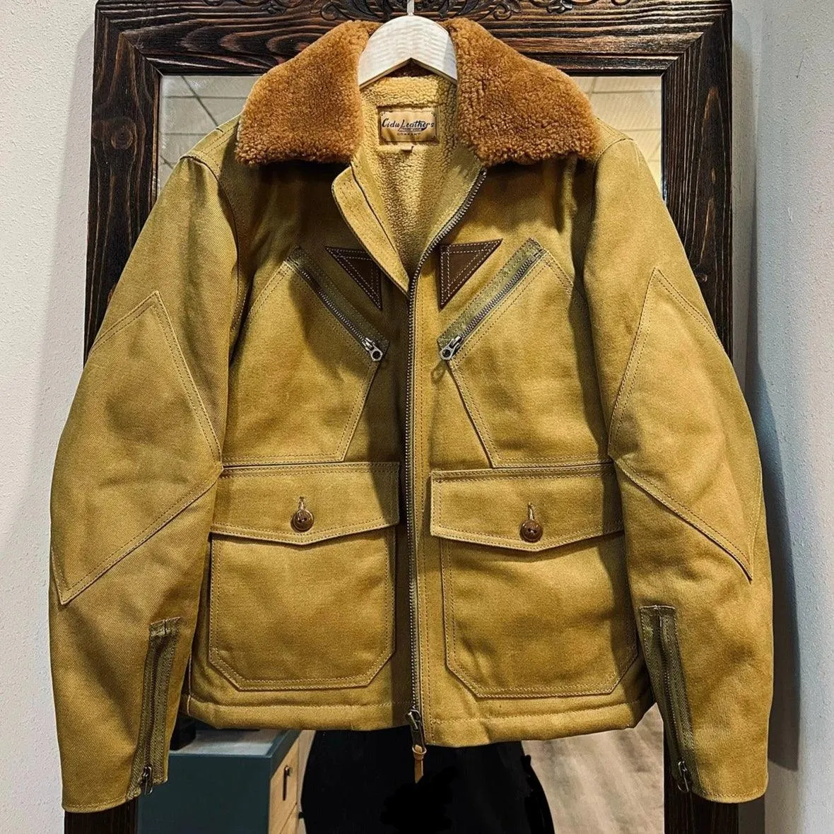 WAXED CANVAS LAMB WOOL MARSHALL FLIGHT JACKET KEARS