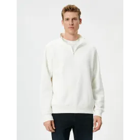 White Half Zip Sweatshirt