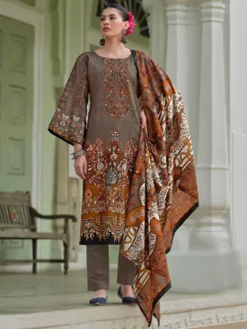 Women's Pakistani Print Unstitched Pure Cotton Salwar Suit Material