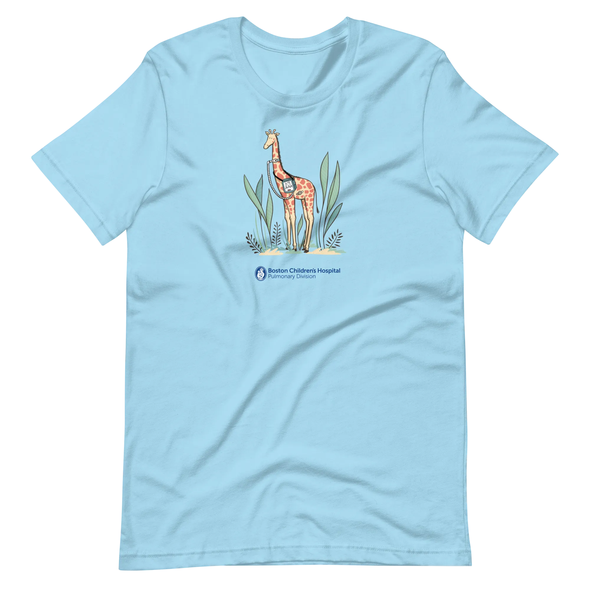 Z - Boston Children's Pulmonary Division - Junie The Giraffe - Adult T-Shirt